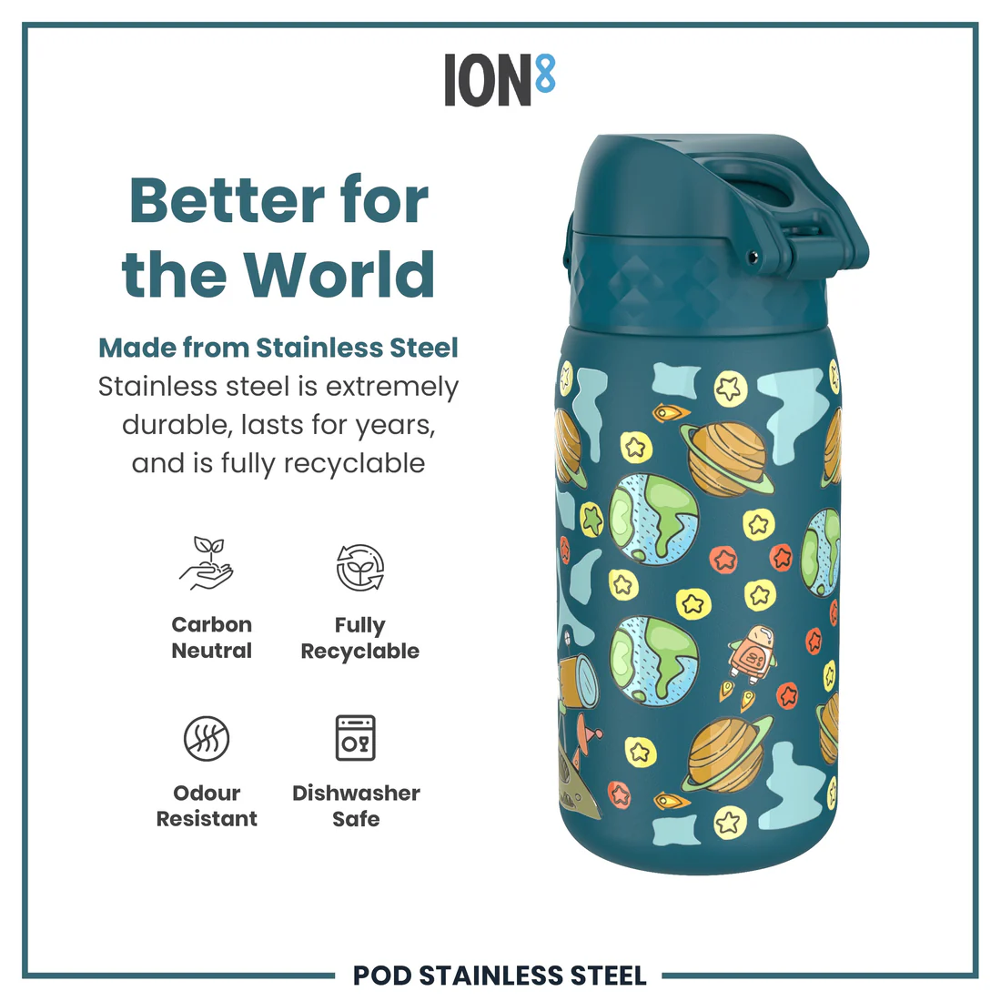 Ion8 Pod 400ml Stainless Steel Space