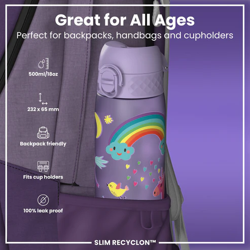 Ion8 Slim 500ml Waterbottle Unicorn