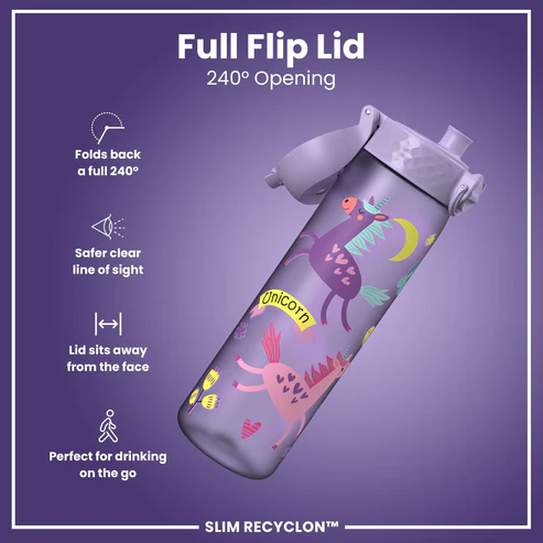 Ion8 Slim 500ml Waterbottle Unicorn
