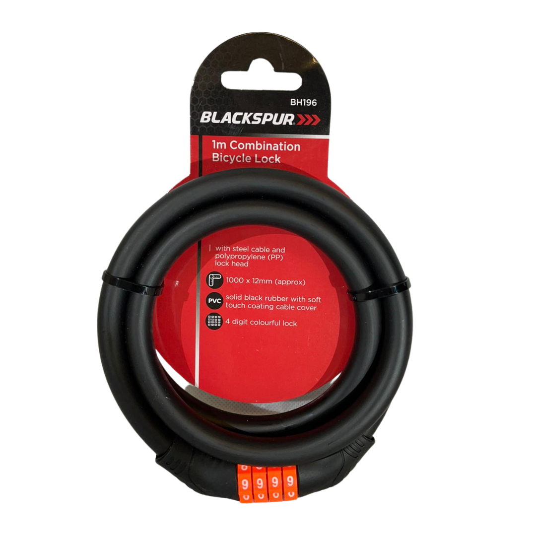 Blackspur 1M Combination Cable Lock