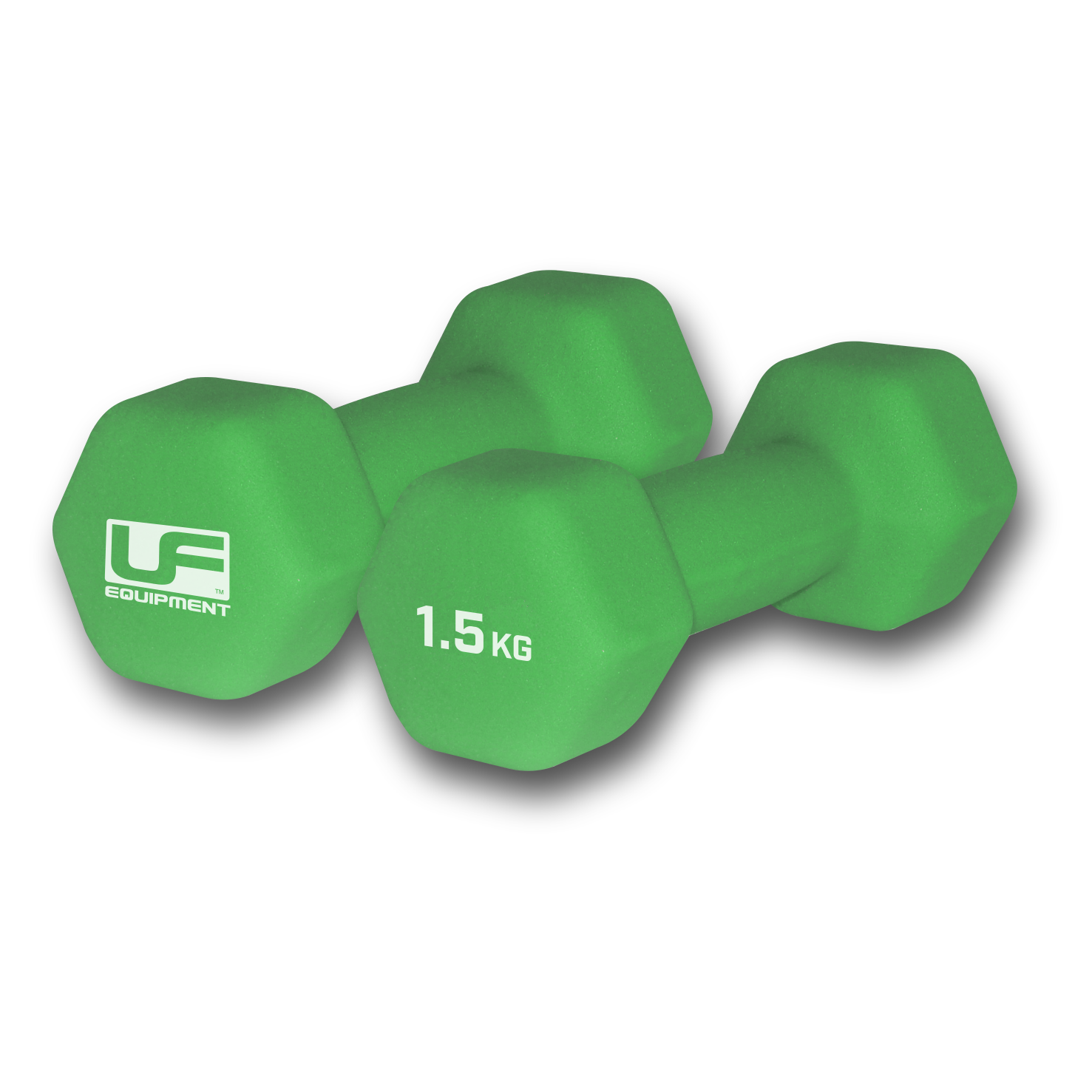 UFE Hex Dumbbells Neoprene Covered (Pair) (Green, 2 x 1.5kg)