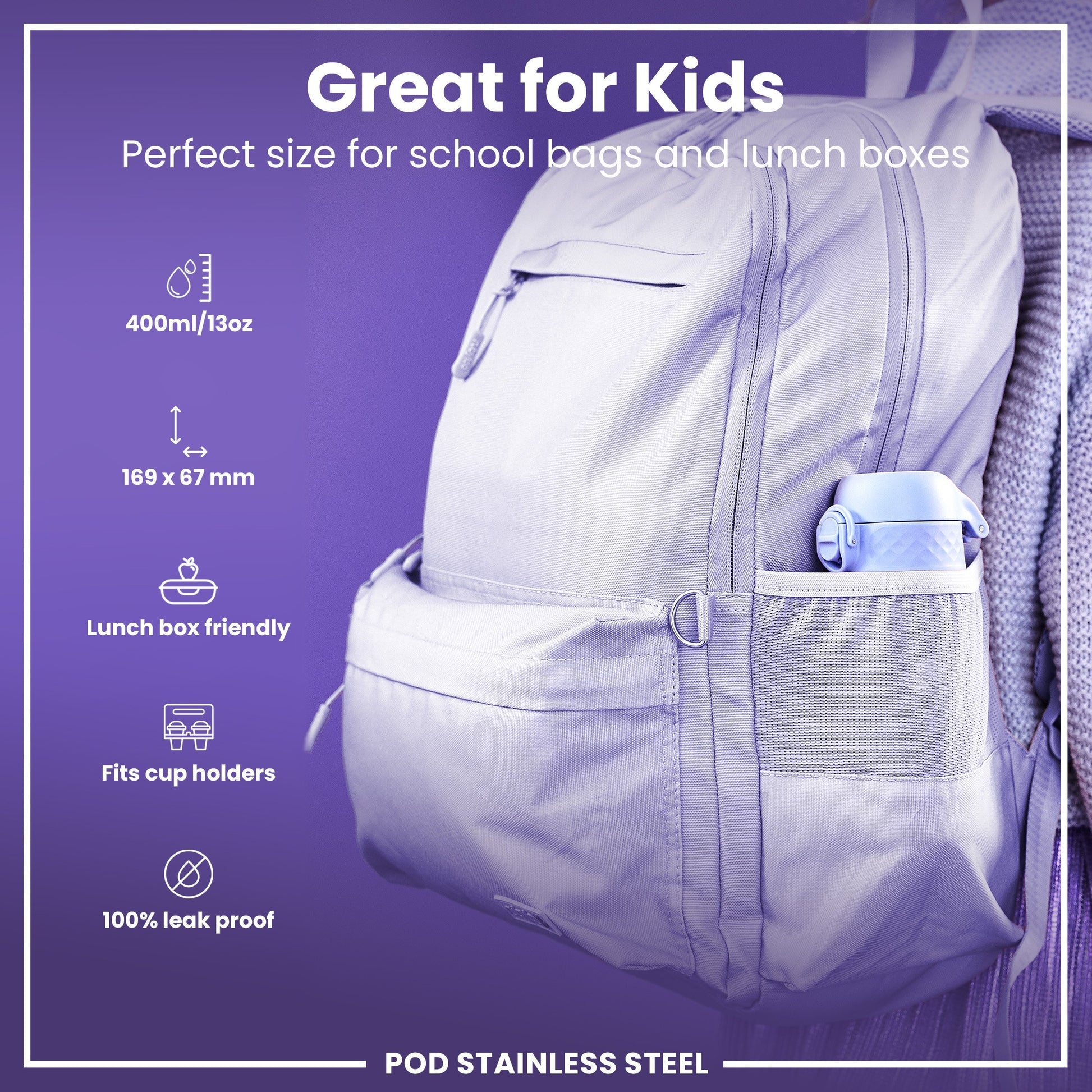Ion8 Pod 400ml Stainless Steel Fairies