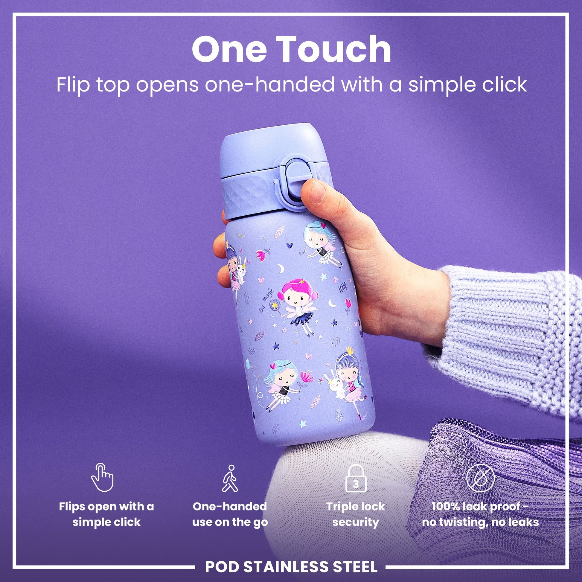 Ion8 Pod 400ml Stainless Steel Fairies