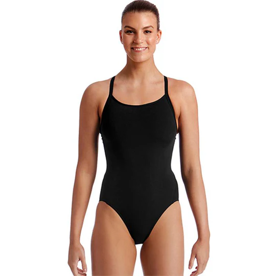 Funkita Ladies Diamond Back One Piece Still Black