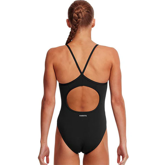 Funkita Girls Diamond Back One Piece Still Black