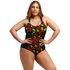 Funkita Ladies Brace Me Back One Piece Black Rose