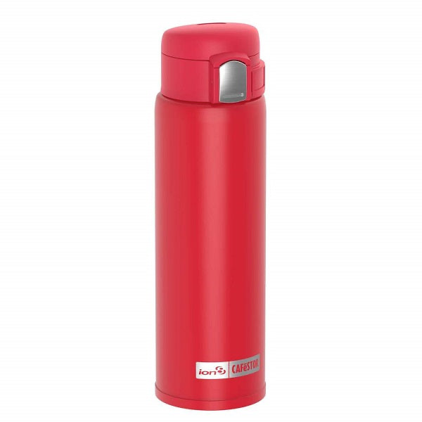 Ion8 480ml Steel Cafestor Travel Flask Red