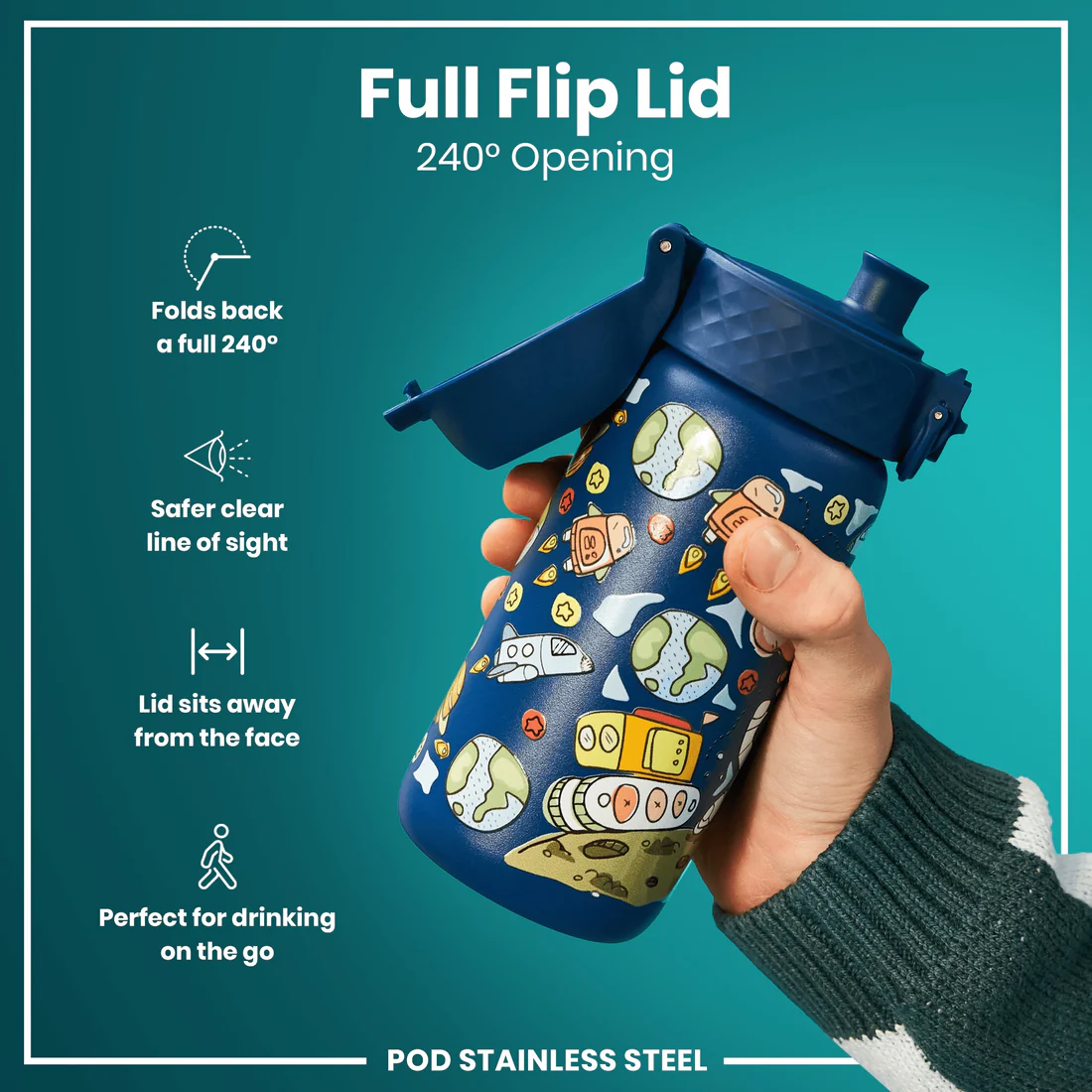 Ion8 Pod 400ml Stainless Steel Space