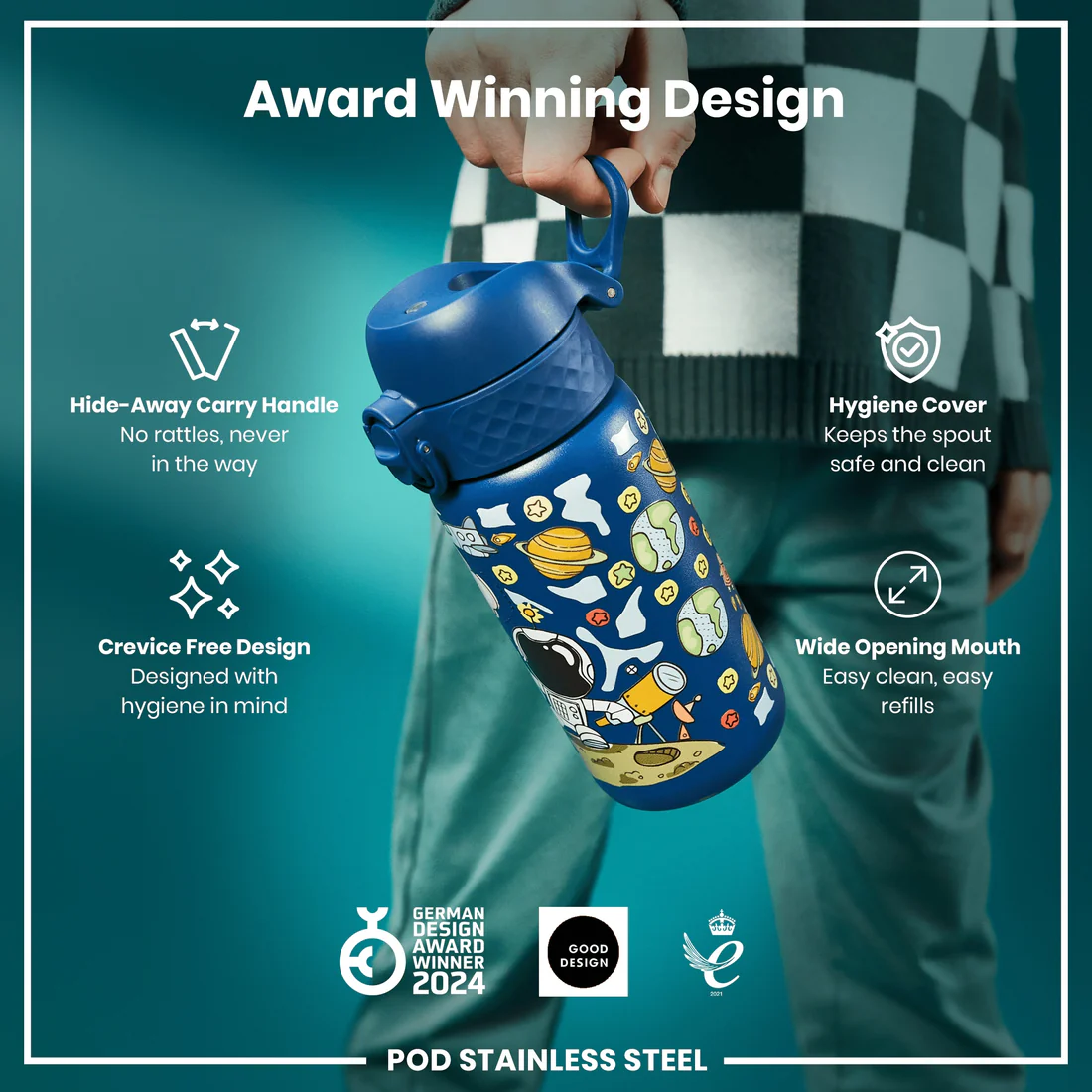 Ion8 Pod 400ml Stainless Steel Space
