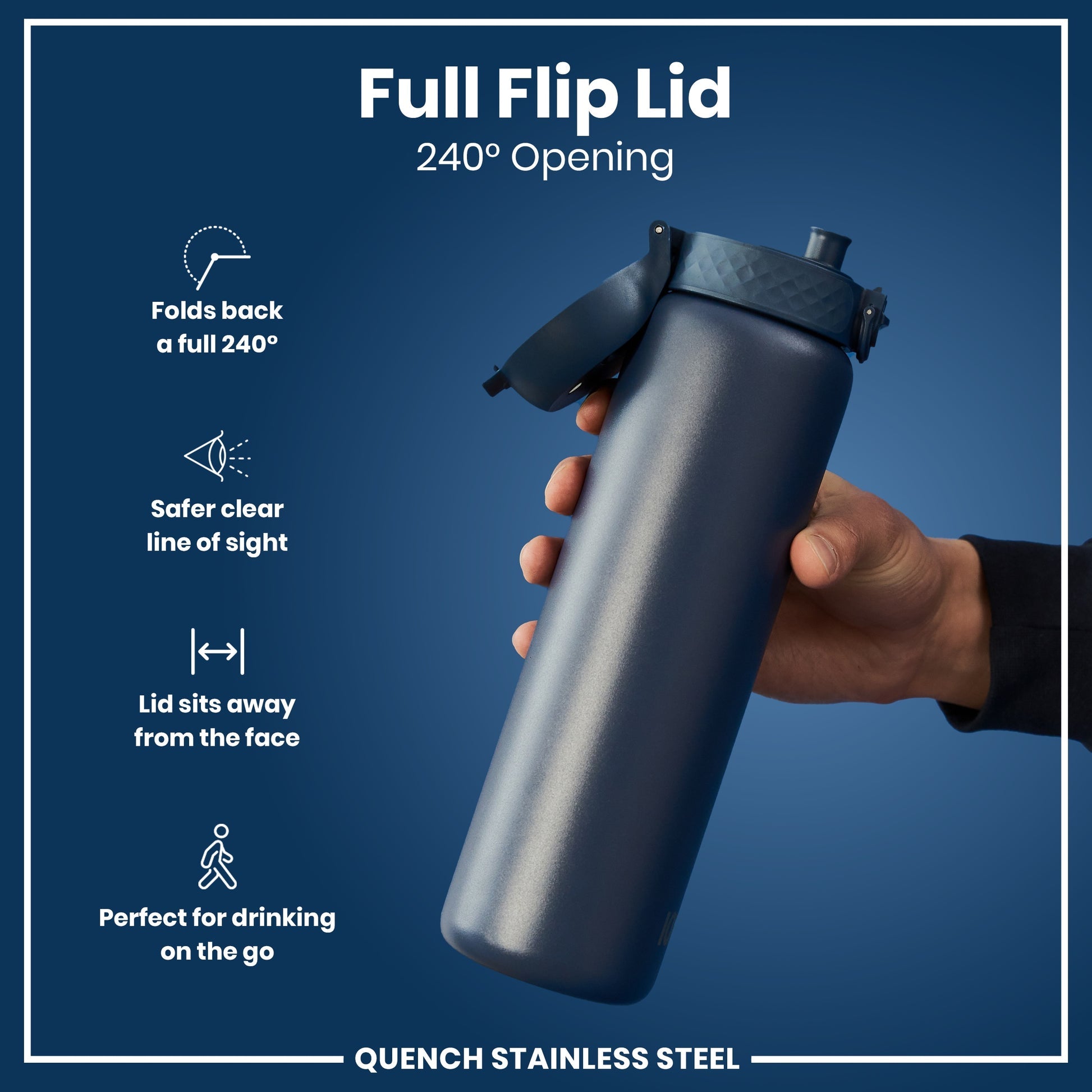 Ion8 Quench 1200ml Waterbottle Stainless Steel