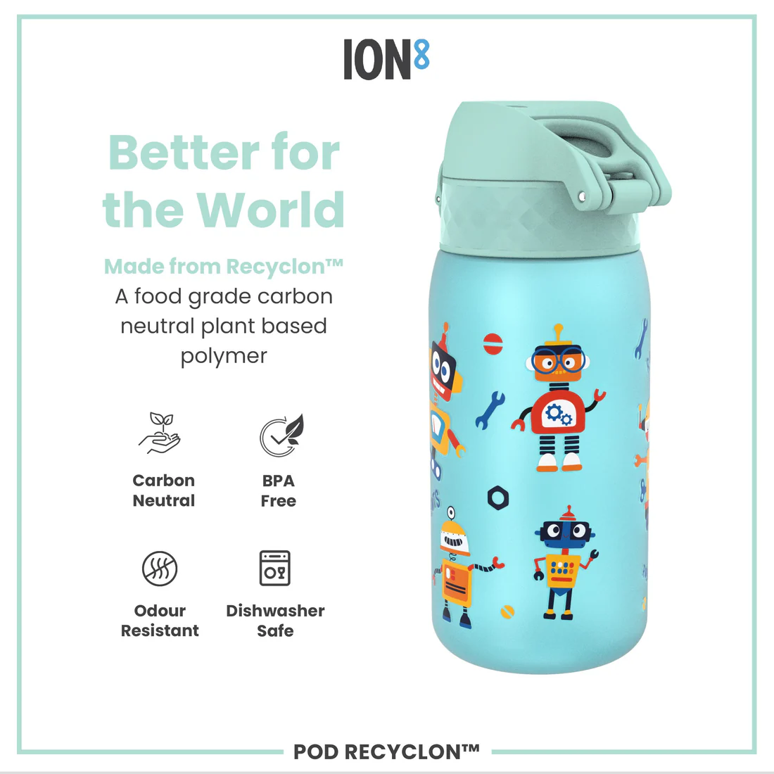 Ion8 Pod 350ml Waterbottle Robots