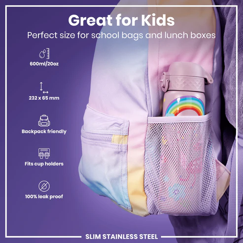 Ion8 Slim 600ml Stainless Steel Unicorns