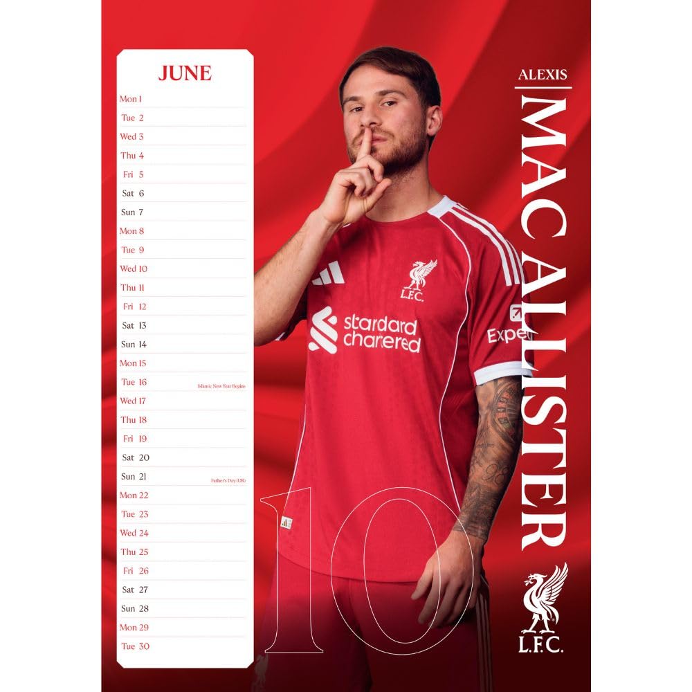 Liverpool FC 2026 A3 Calendar