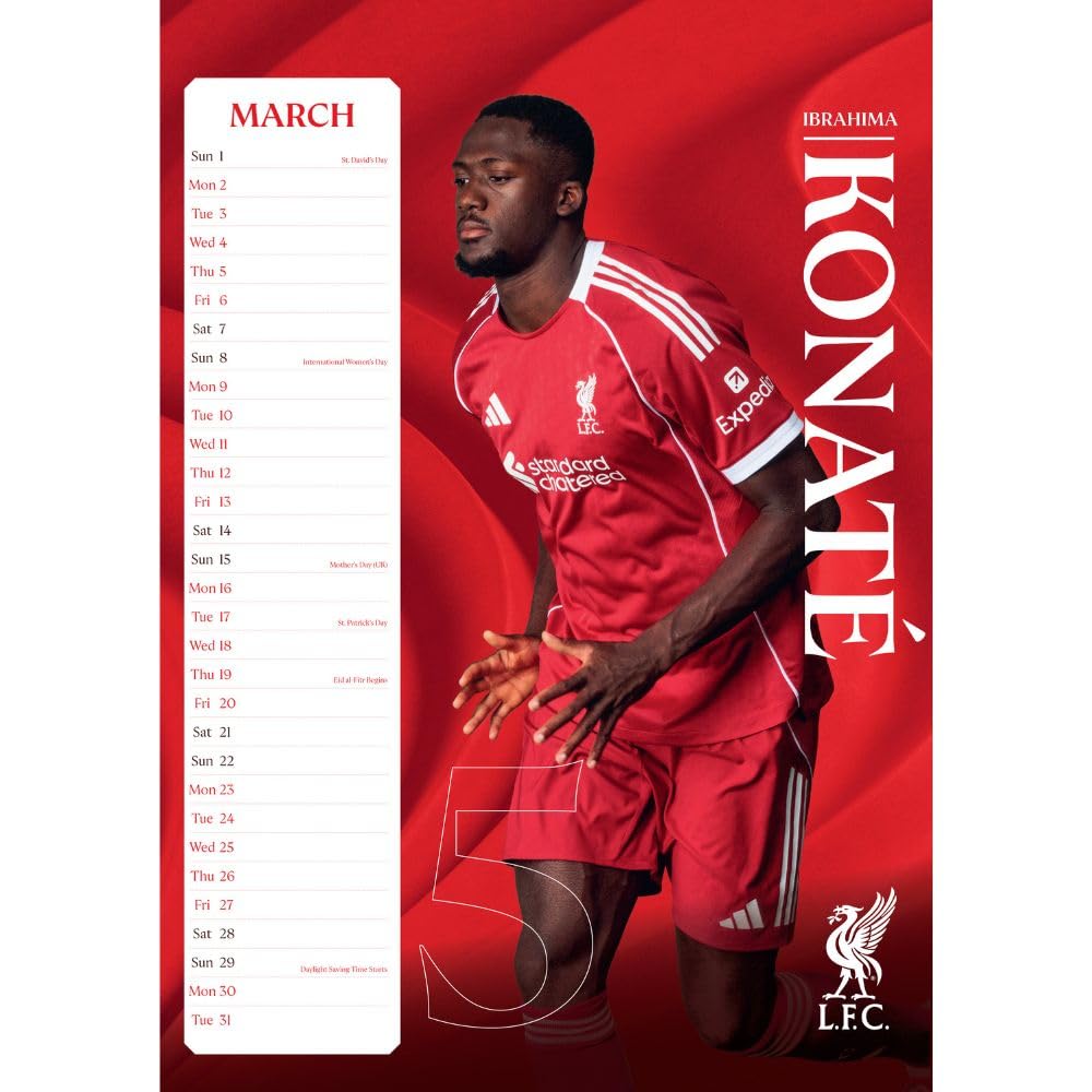 Liverpool FC 2026 A3 Calendar