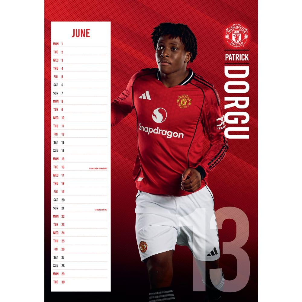 Manchester United FC 2026 A3 Calendar