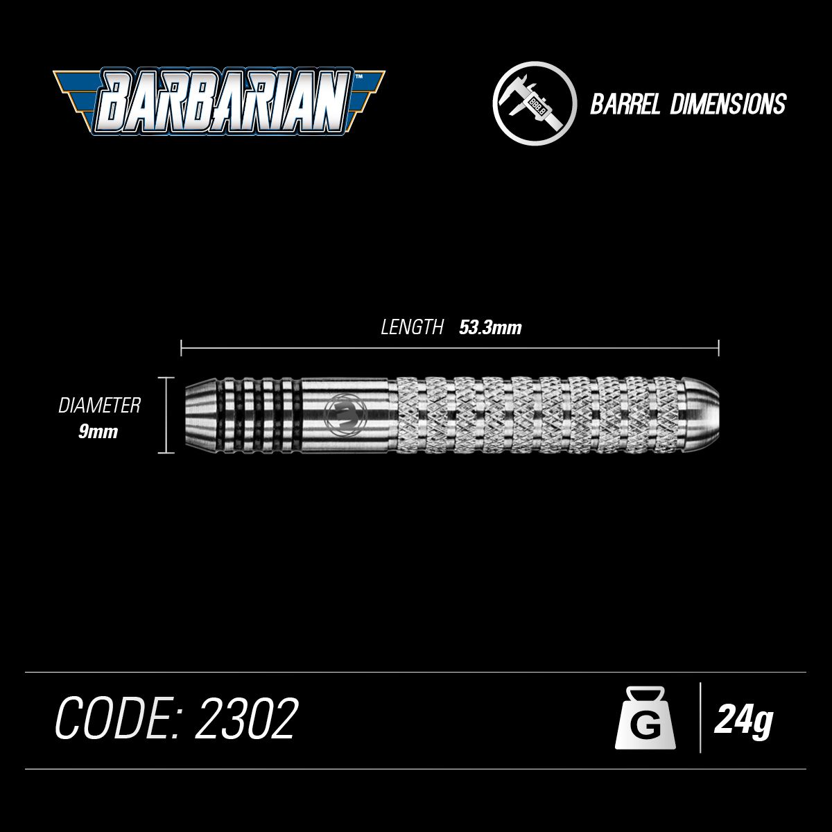 Winmau Barbarian Stainless Steel Dart